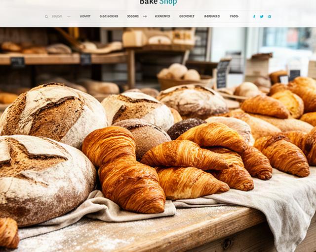 Fresh artisan sourdough loaves and golden croissants displayed on a wooden bakery counter in Birmingham